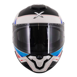 AXOR Brutale Full Face Helmet With Dual Spoiler Ryden White Red Blue click to zoom image