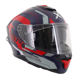 AXOR Brutale Full Face Helmet With Dual Spoiler Plexus Blue Red click to zoom image