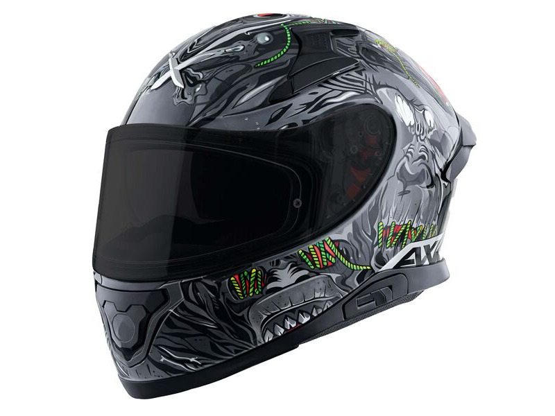 AXOR Apex Full Face Helmet Ascetic Stone Black Grey Gloss click to zoom image