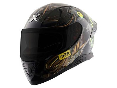 AXOR Apex Full Face Helmet Sea Devil Black Gold Gloss