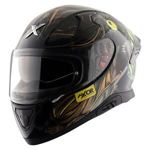 AXOR Apex Full Face Helmet Sea Devil Black Gold Gloss click to zoom image