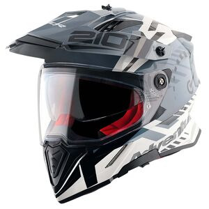 AXOR X-Cross Adventure Helmet Speedometer White Grey Gloss click to zoom image