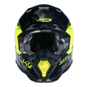 Just1 J40 Motocross Helmet Shooter Camo Fluo Yellow Black click to zoom image