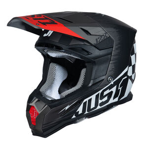 Just1 J22 Motocross Helmet Flagman Red Titanium Black L 2024