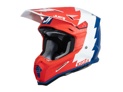 Just1 J22 Motocross Helmet Revolt Red Blue White