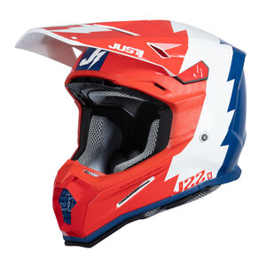 Just1 J22 Motocross Helmet Revolt Red Blue White 2024