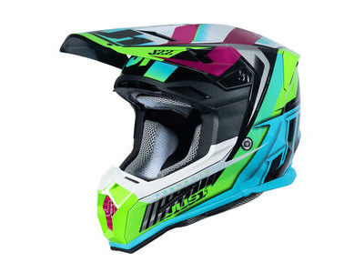 Just1 J22 Motocross Helmet Frenetik Neon Fluo Lime Black