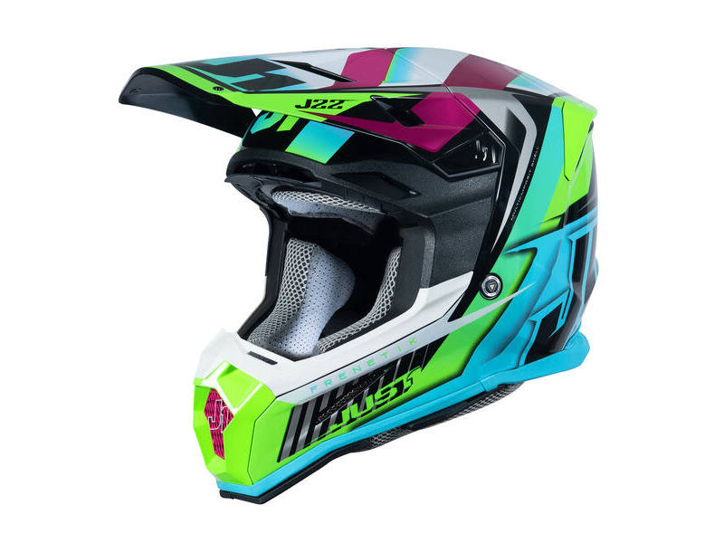 Just1 J22 Motocross Helmet Frenetik Neon Fluo Lime Black click to zoom image