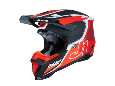 Just1 J40 Motocross Helmet Flash Red White Black