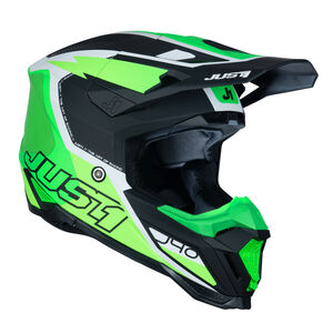 Just1 J40 Motocross Helmet Flash Fluo Green White Black click to zoom image