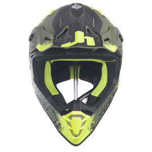JUST1 J38 MX Helmet Mask Fluo Yellow/Black/Army Green Matt 