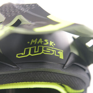 JUST1 J38 MX Helmet Mask Fluo Yellow/Black/Army Green Matt click to zoom image