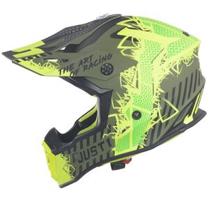 JUST1 J38 MX Helmet Mask Fluo Yellow/Black/Army Green Matt click to zoom image