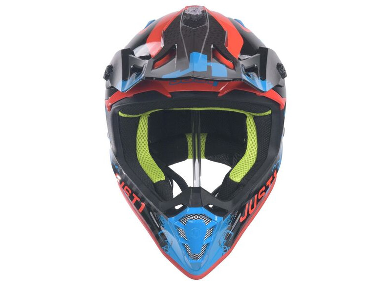 JUST1 J38 MX Helmet Mask Blue/Red/Black Gloss click to zoom image