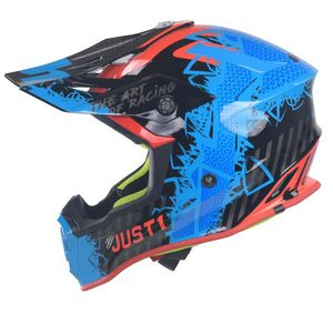 JUST1 J38 MX Helmet Mask Blue/Red/Black Gloss click to zoom image