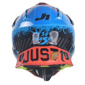 JUST1 J38 MX Helmet Mask Blue/Red/Black Gloss click to zoom image