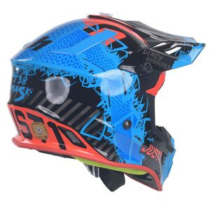 JUST1 J38 MX Helmet Mask Blue/Red/Black Gloss click to zoom image