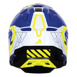 JUST1 J40 Motocross Helmet Mission Fluo Yellow Blue Gloss click to zoom image