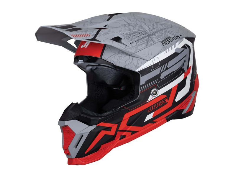 JUST1 J40 Motocross Helmet Mission Red Grey Matt click to zoom image