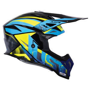 JUST1 J39 Motocross Helmet Revo Blue Fluo Yellow Black Gloss click to zoom image