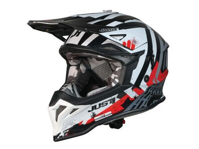 JUST1 JUST1 J39 Motocross Helmet Marshall White Red Black Gloss