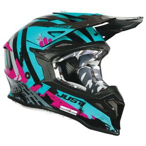 JUST1 Just1 J39 Motocross Helmet Teal Black Pink Matt click to zoom image