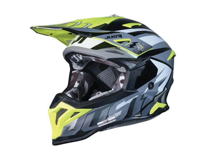 JUST1 J39 Motocross Helmet Revo Grey Yellow Fluo Black Matt click to zoom image