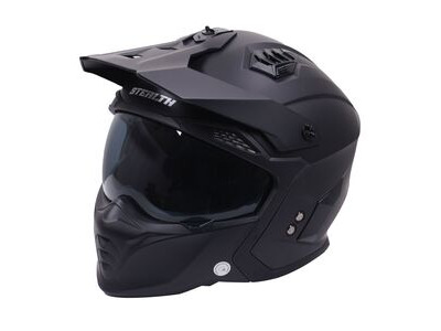STEALTH Stealth Fighter Multi Function Motorcycle Full & Open Face Helmet - Matt Black