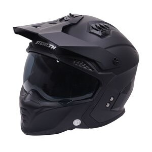 STEALTH Stealth Fighter Multi Function Motorcycle Full & Open Face Helmet - Matt Black click to zoom image