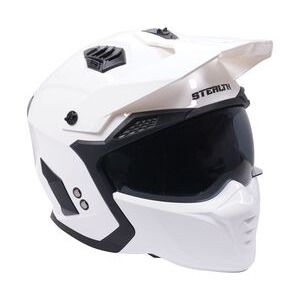 STEALTH Stealth Fighter Multi Function Motorcycle Full & Open Face Helmet - Gloss White click to zoom image
