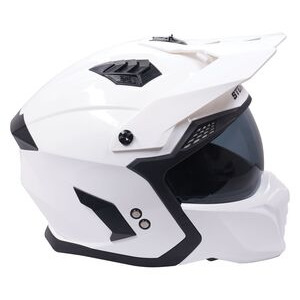 STEALTH Stealth Fighter Multi Function Motorcycle Full & Open Face Helmet - Gloss White click to zoom image