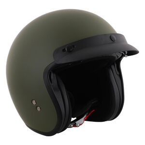 STEALTH HS391 Peaked Open Face Helmet Matt Green click to zoom image