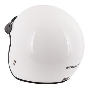 STEALTH Open Face Helmet With Peak - Gloss White click to zoom image