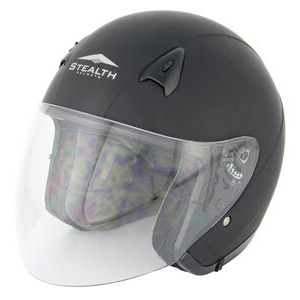 STEALTH NT200 Adult Open Face Helmet - Matt Black 