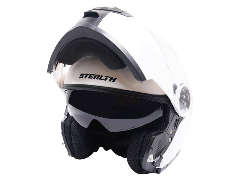 STEALTH Stealth V159 Flip Road Helmet Plain Gloss White click to zoom image