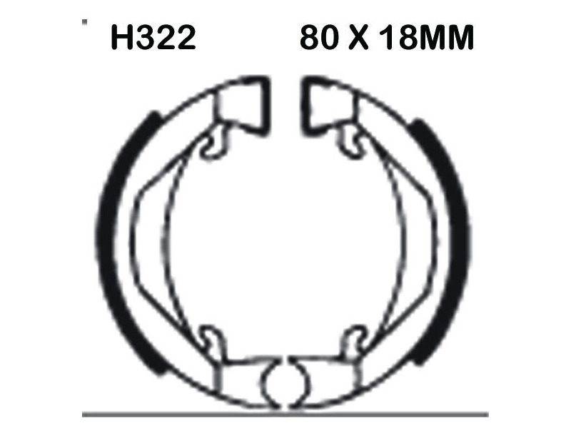 EBC BRAKES Brake Shoes H322 click to zoom image