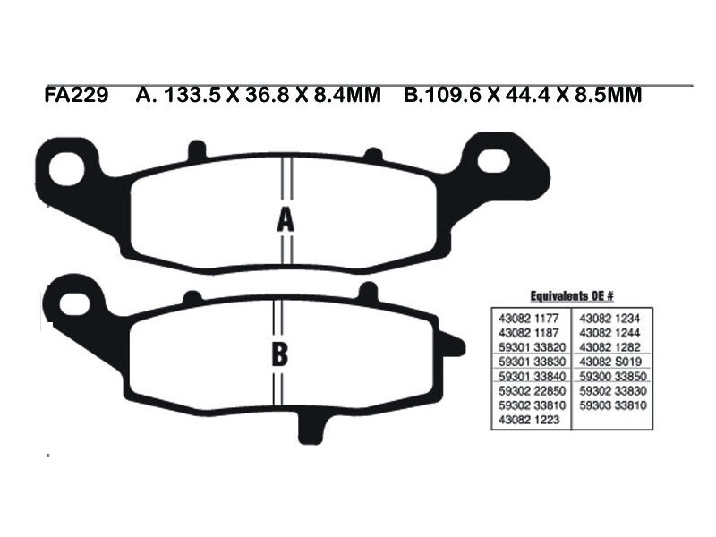 EBC BRAKES Brake Pads FA229 click to zoom image