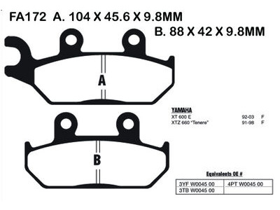 EBC BRAKES Brake Pads FA172R-SPECIAL ORDER