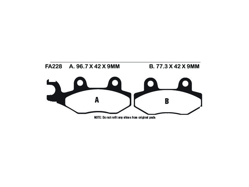 EBC BRAKES Brake Pads FA228 click to zoom image