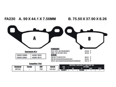 EBC BRAKES Brake Pads FA230R-SPECIAL ORDER