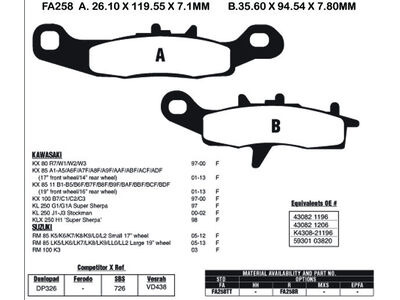 EBC BRAKES Brake Pads FA258R-SPECIAL ORDER