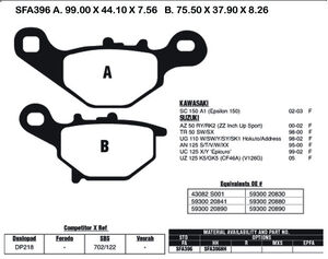 EBC BRAKES Brake Pads SFA396 