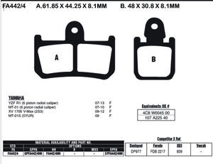 EBC BRAKES Brake Pads FA442/4 (4 Pcs Per Set) 