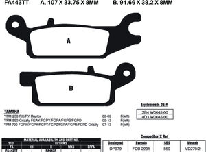 EBC BRAKES Brake Pads FA443R-SPECIAL ORDER 