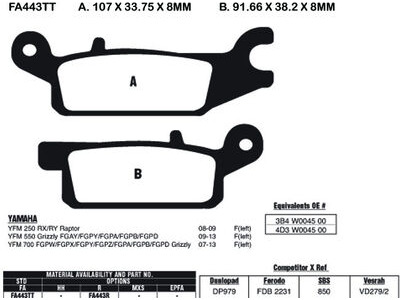 EBC BRAKES Brake Pads FA443TT