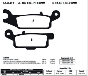 EBC BRAKES Brake Pads FA444R-SPECIAL ORDER 