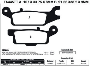 EBC BRAKES Brake Pads FA445TT-SPECIAL ORDER 