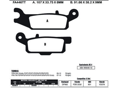 EBC BRAKES Brake Pads FA446R-SPECIAL ORDER