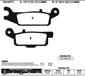 EBC BRAKES Brake Pads FA446R-SPECIAL ORDER 