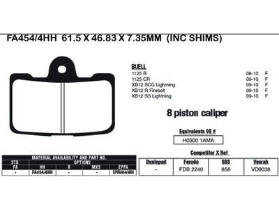 EBC BRAKES Brake Pads EPFA454/4HH